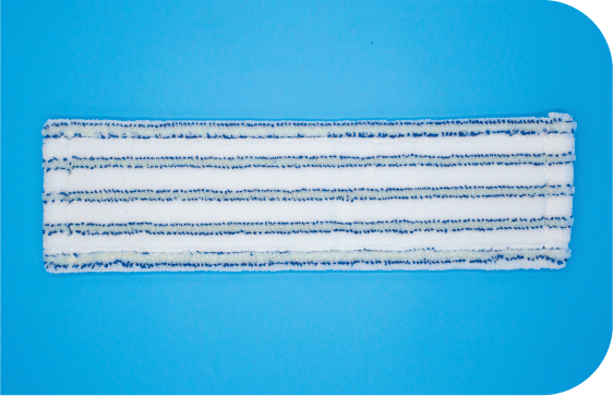 Autoclavable, reusable cleanroom mops with special scrubbing strips.