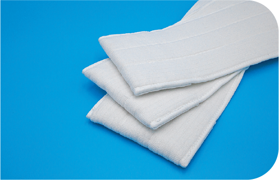Heavy weight cleanroom pocket mops with extreme durability, absorbency and surface coverage.